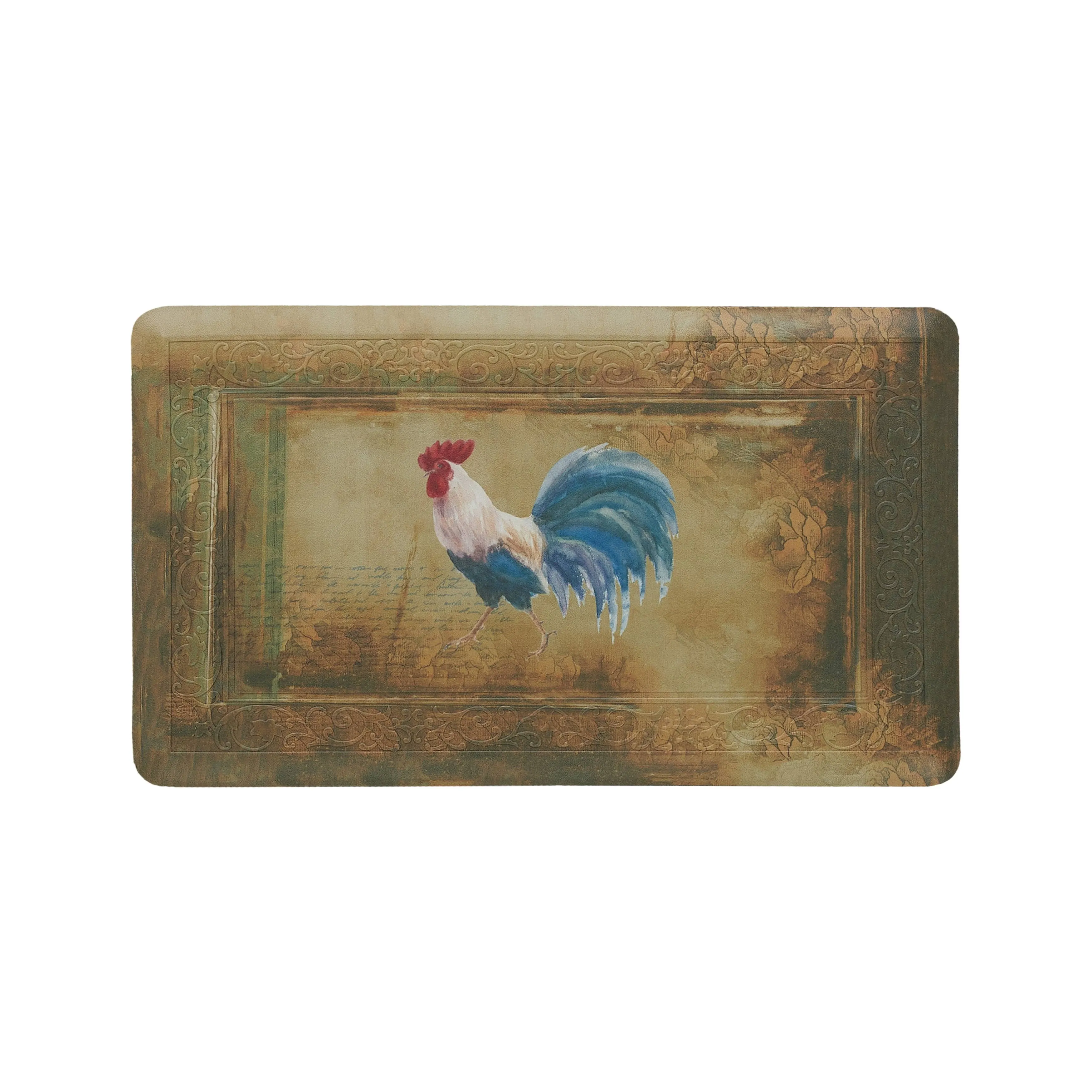 Chef Gear Novelty Anti-Fatigue Kitchen Mat, Gold Rooster, 17.5 in. x 32 in.