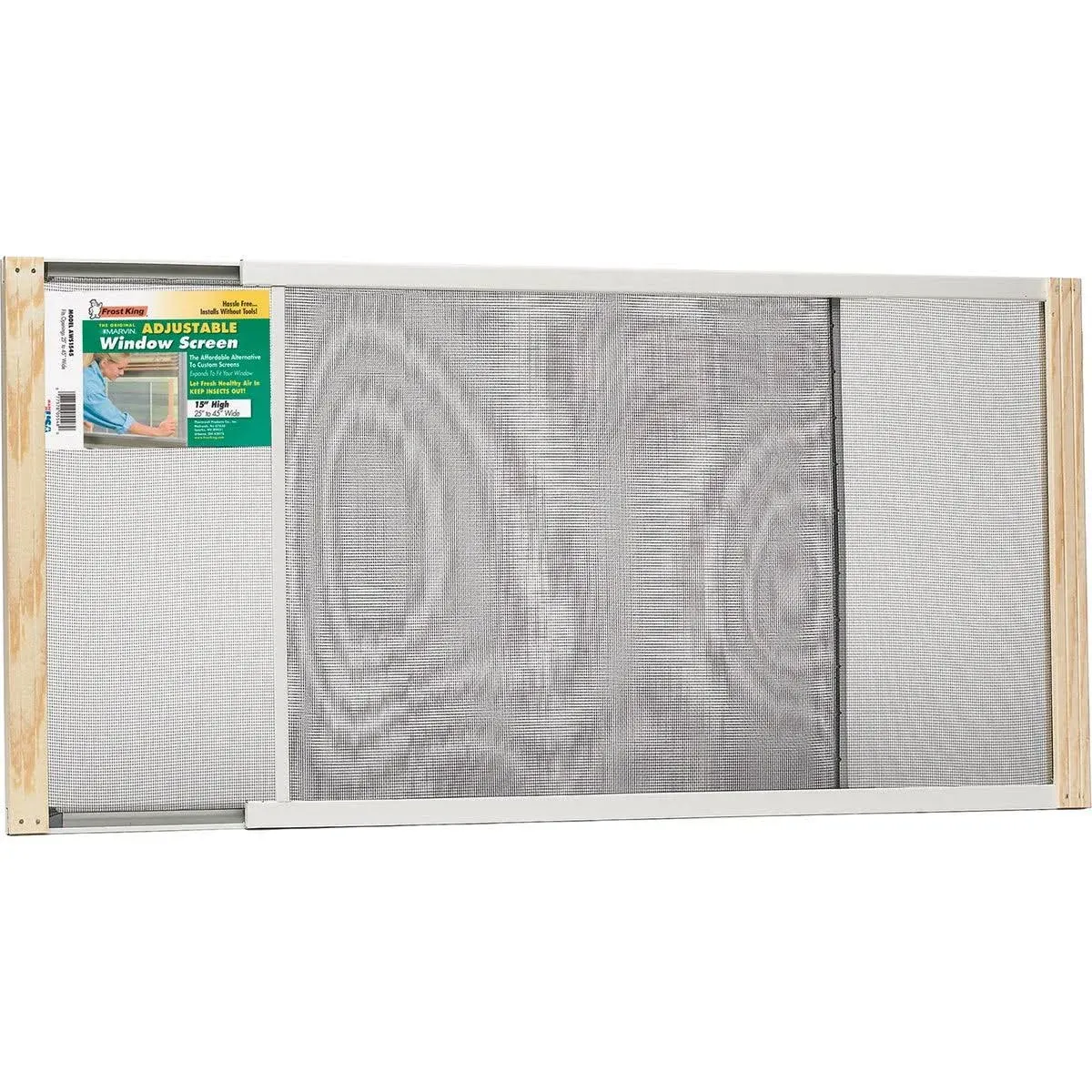 Frost King, AWS1045 WB Marvin Adjustable Window Screen, 15" high, fits 25 - 45" wide