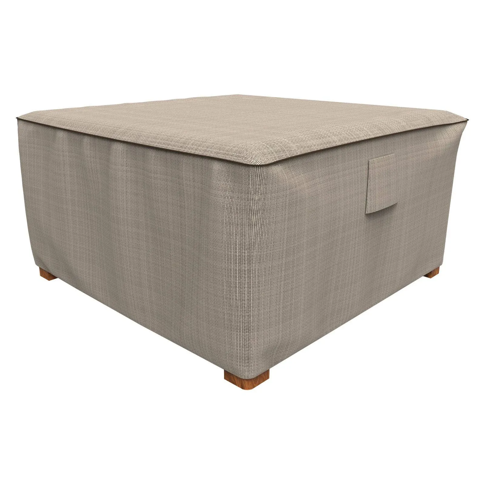 Budge P4A01PM1 English Garden Square Patio Table Ottoman Cover Heavy Duty and Waterproof, Large, Two-Tone Tan