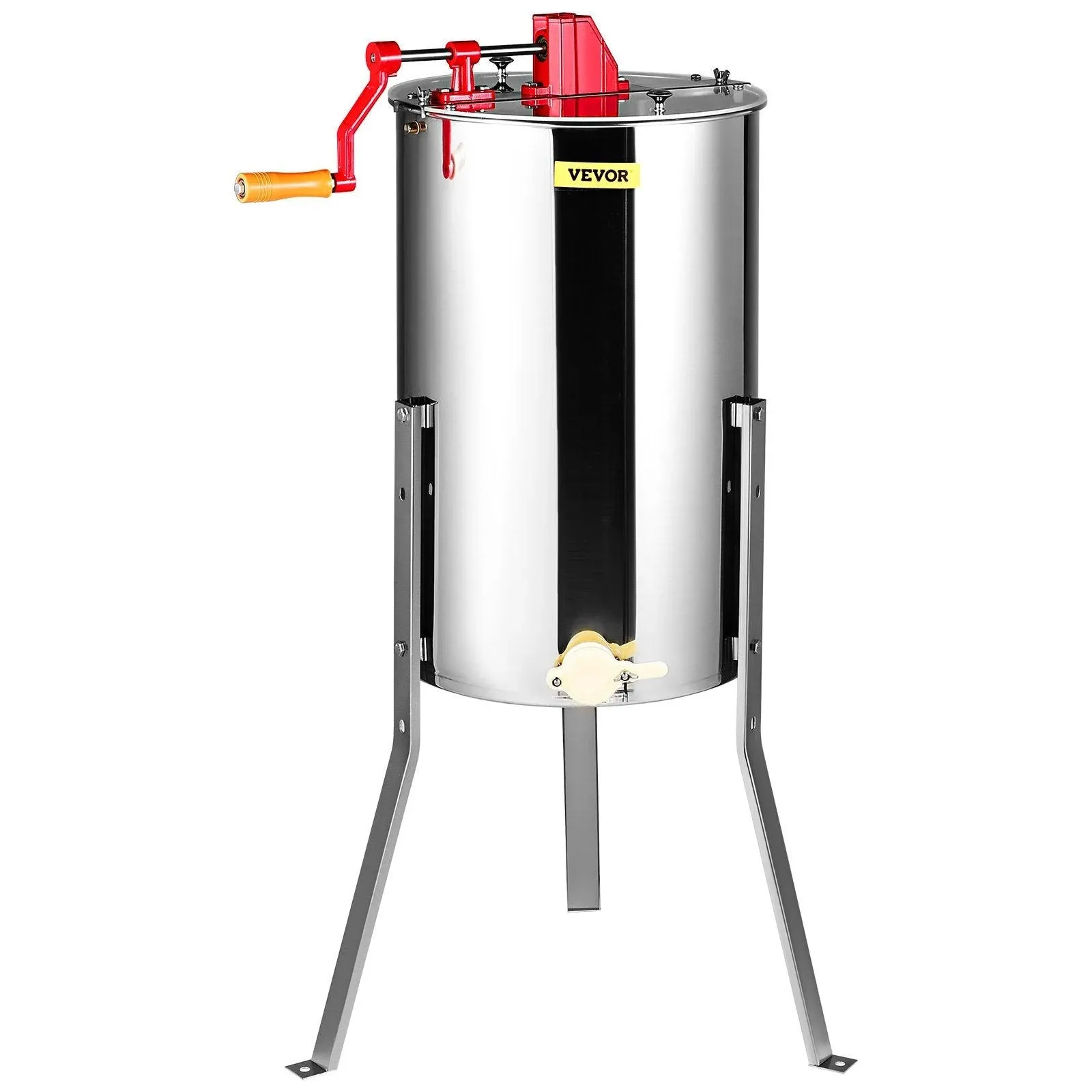 VEVOR Honey Extractor 2/4 Frame Stainless Steel Manual Beekeeping Extraction with Transparent Lid Honeycomb Drum Spinner