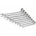 GEARWRENCH 9 Pc. 12 Pt. XL X-Beam Flex Head Ratcheting Combination Wrench Set, SAE - 85298