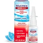 Mucinex Sinus-Max 12 Hour Nasal Decongestant Clear&amp;Cool Nasal Spray .75 Exp 2-25