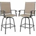 Sophia & William 2pcs Outdoor Metal Swivel Bar Stools