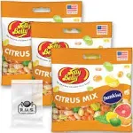 Jelly Belly Sunkist Citrus Mix Jelly Beans- 3 Pack - 3.5 oz Each, Beverage Jelly Beans Bundle - Comes with 1 R.u.s. Candy Company Pocket Size Travel