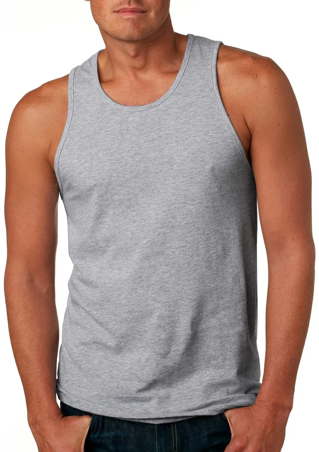 Next Level 3633 - Men's Cotton Tank Heather Gray XS