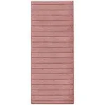 24"x58" Microdry Ultra Absorbent Coretex Quilted Memory Foam Bath Mat/Runner with Skid Resistant Base Rose