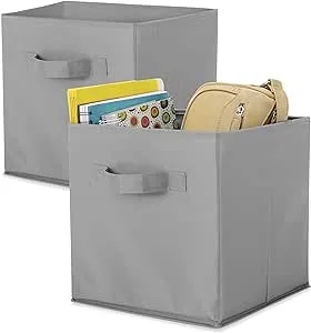 Whitmor, Gray, Collapsible Cubes, 10" L x 10" W x 10" H, Set of 2