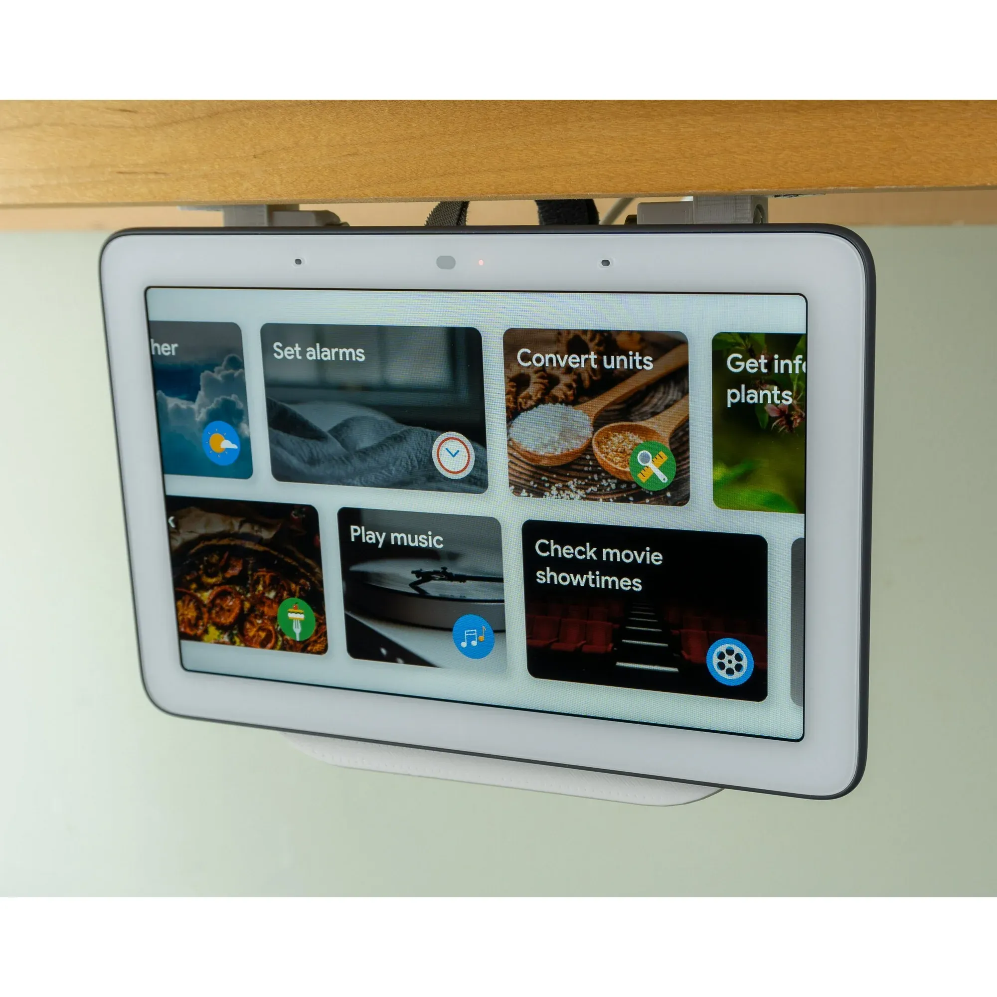 Built3D, Google Nest Hub Home Kitchen Under Cabinet Mount Bracket | All Hardware Included (White)