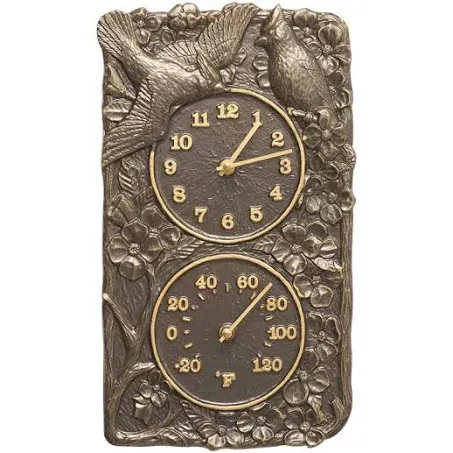 Whitehall Products Cardinal Combo Outdoor Wall Clock and Thermometer