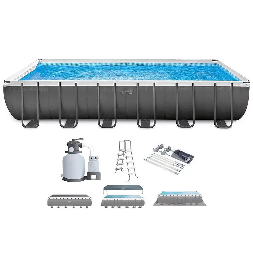 24 ft. x 12 ft. x 52 in. Rectangular Ultra XTR Metal Frame Pool with Canopy