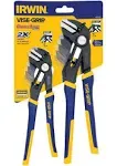 IRWIN VISE-GRIP GrooveLock Pliers Set, Straight Jaw, 2-Piece (1802532) Black, 2-pack (8", 10")