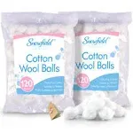 Anordsem 2 Pack Cotton Balls Fairy Lights Battery Operated 10 LEDs Wool Balls String Light 2.15M/6.56Ft Warm White D (D:4.5Cm/1.77Inch) for Bedroom,Party,Indo