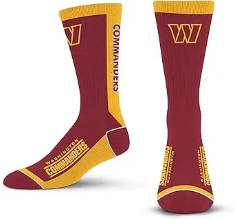 For Bare Feet NFL WASHINGTON COMMANDERS MVP Crew Sock Team Color Large