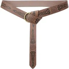 GelConnie Viking Leather Belt Ren Faire Belt Medieval Mens Belt Wide PU Leather 