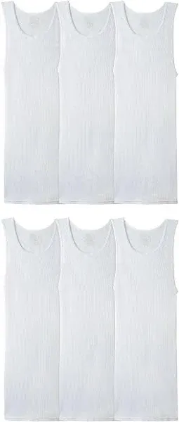 3 White 2XL 50-52 Inch A-Shirt Tanks Fruit Of The Loom 2EG 127-132 CM