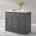 Crosley Furniture Claire Kitchen Island Gray & White Marble