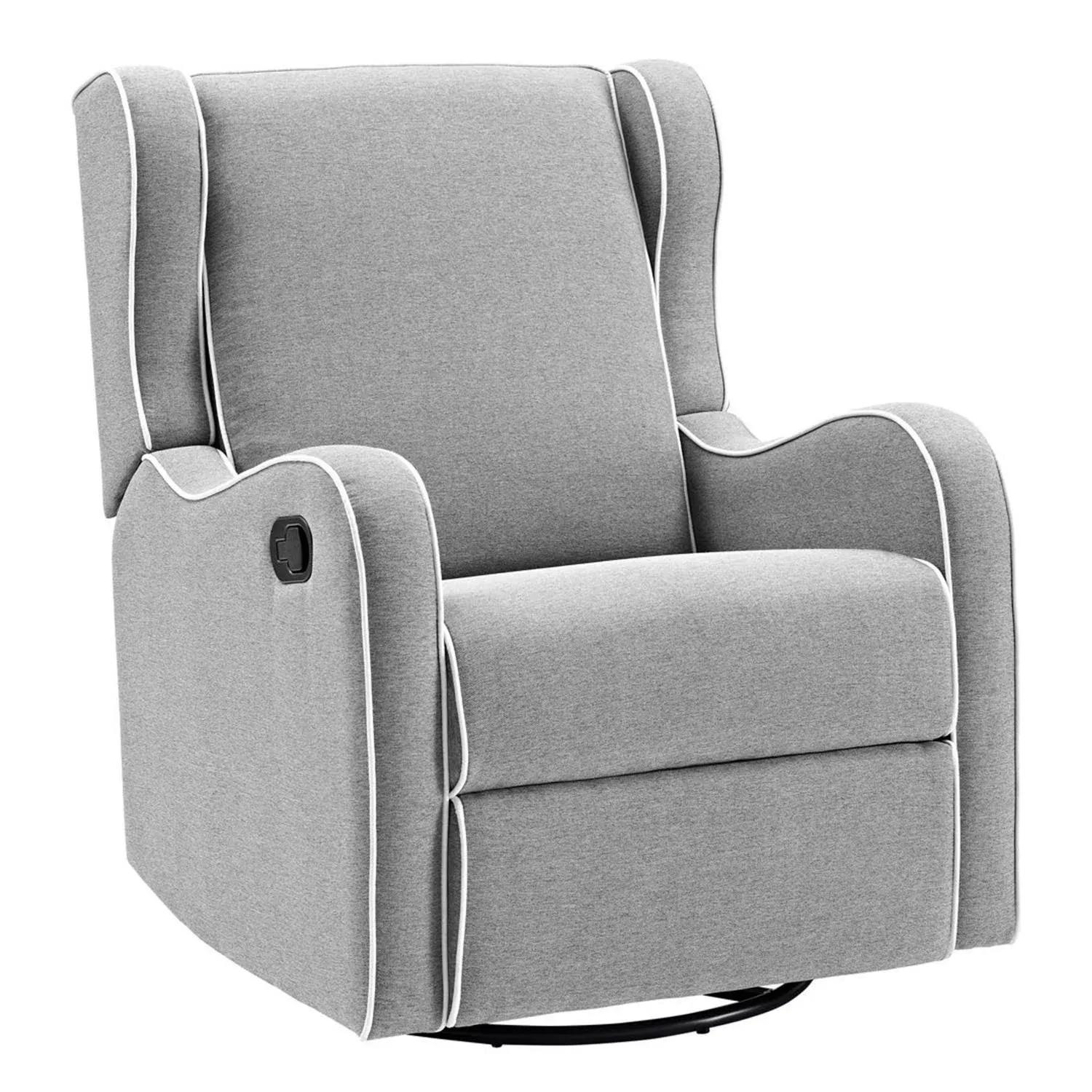 Angel Line Rebecca Upholstered Swivel Gliding Recliner, Gray Linen