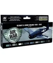 Acrylicos Vallejo Model Air WWII United States Navy USN Aircraft Paint Set