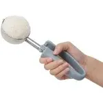 Comfy Grip 3.75 oz Stainless Steel #10 Portion Scoop - with Ivory Ambidextrous Handle - 1 count box