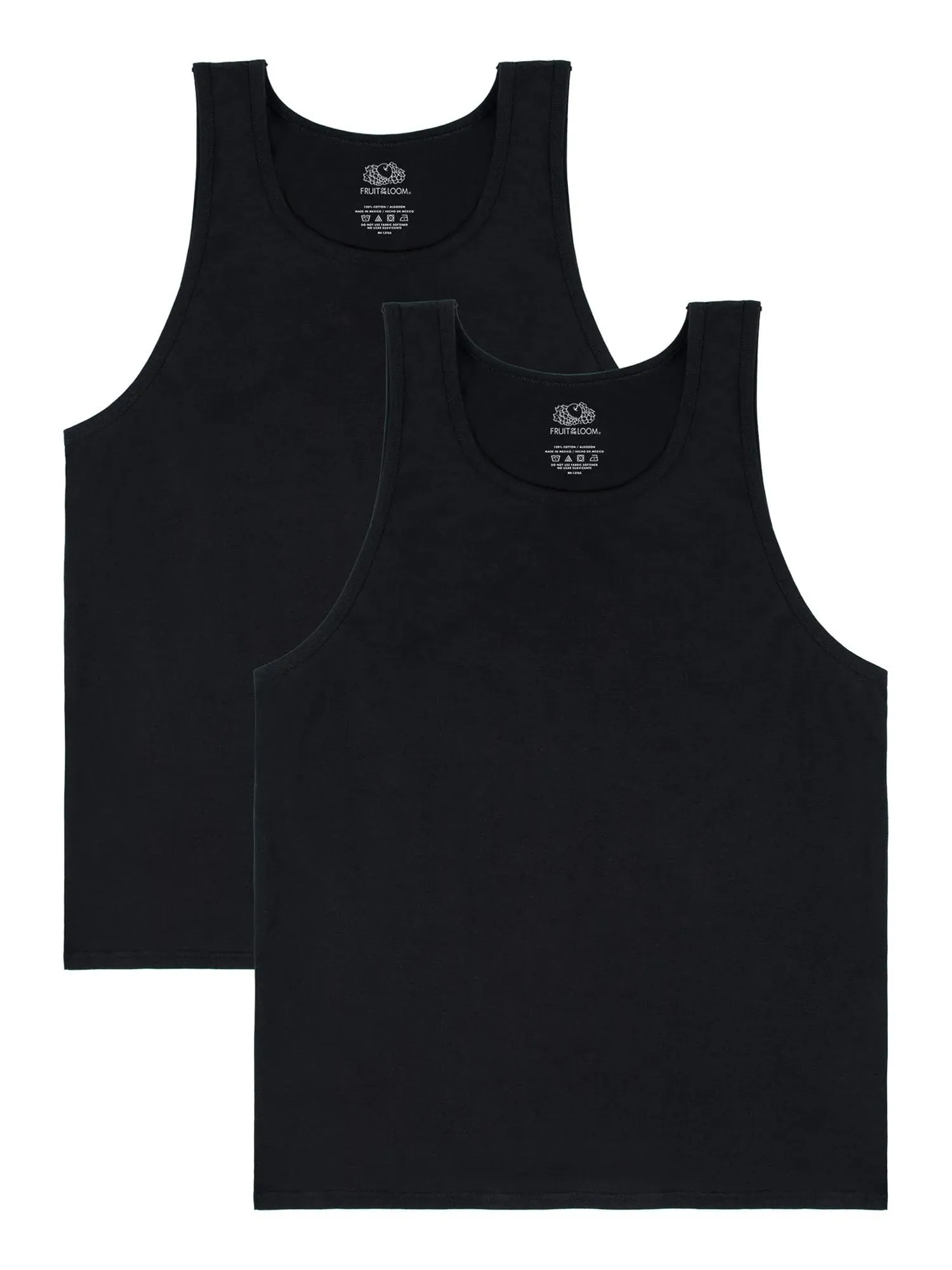 Fruit of The Loom Men's EverSoft Tank Tops, 2 Pack, Sizes S-4xl, Black