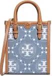 Tory Burch Donne Mini Shopping T Monogram in Denim, Taglia unica