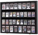 KCRasan 36 Graded Sports Card Display Case - Baseball Card Display Case Lockable - Collection Card Display, Wall Display Frame for Basketball Football Hockey Trading Cards with UV Protection Acrylic