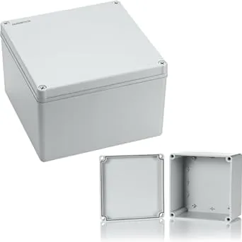 Waterproof Electrical Outdoor Junction Box, IP67 Weatherproof DIY Electrical Enclosure ABS Plastic Box with Plastic Screws (3.9 * 3.9 * 3, Grey)