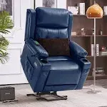 MCombo Lay Flat Dual Motor Power Lift Recliner Chair Sofa with Heat and Massage