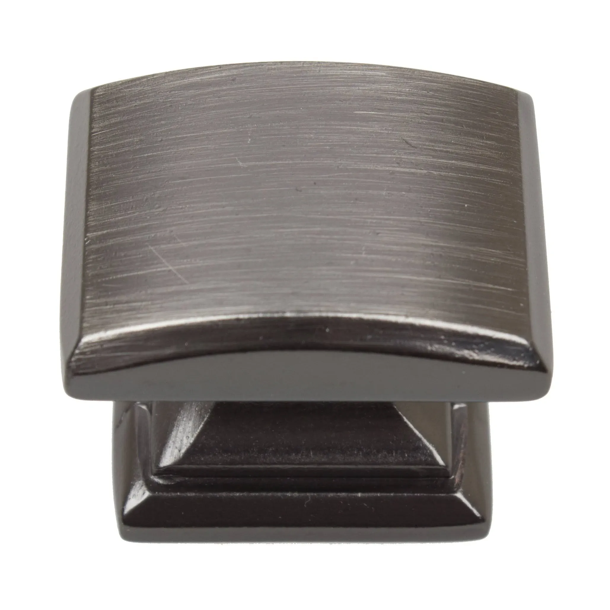 GlideRite Hardware Convex Square Knob (Set of 10); Brushed Pewter