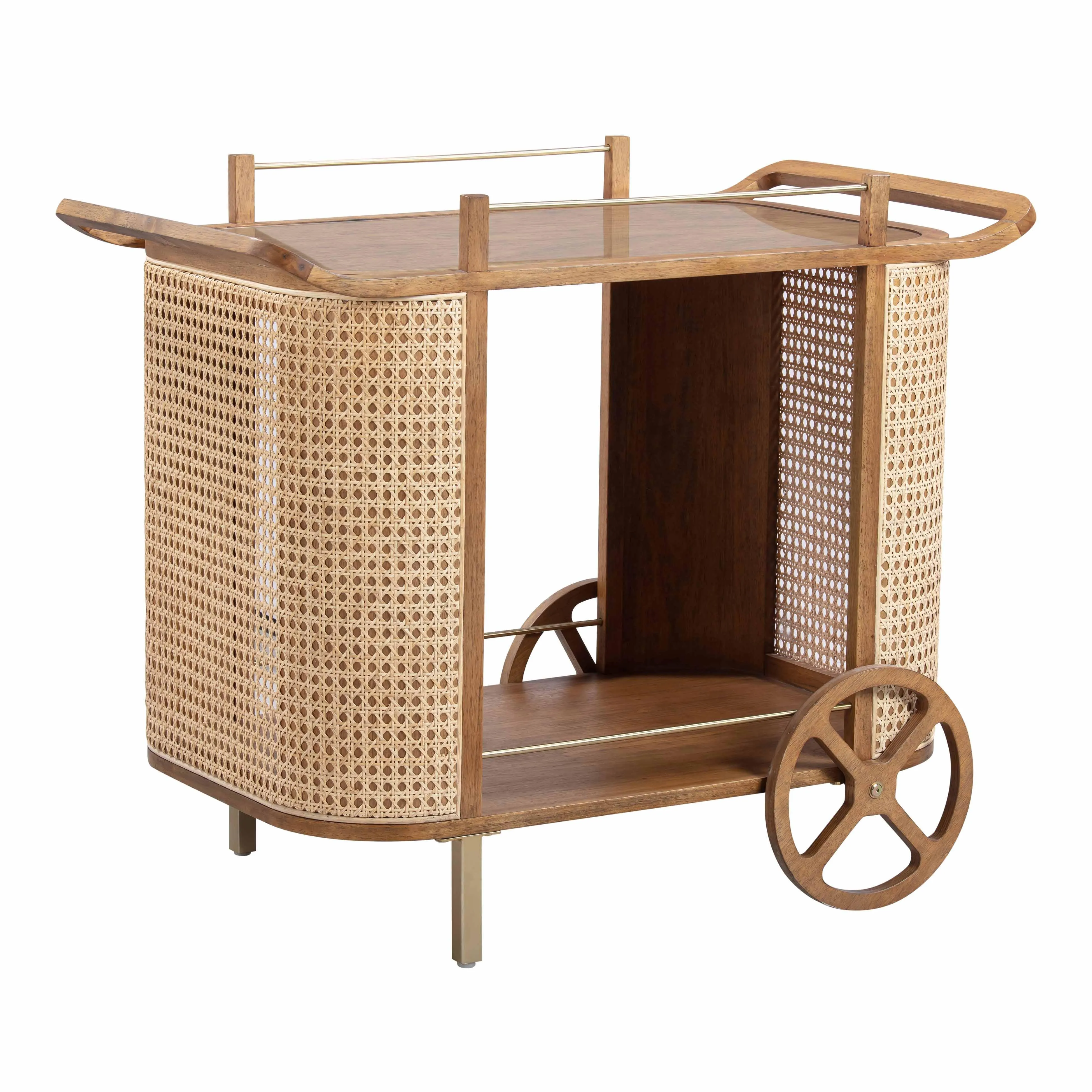 TOV Yuma Natural Rattan Bar Cart