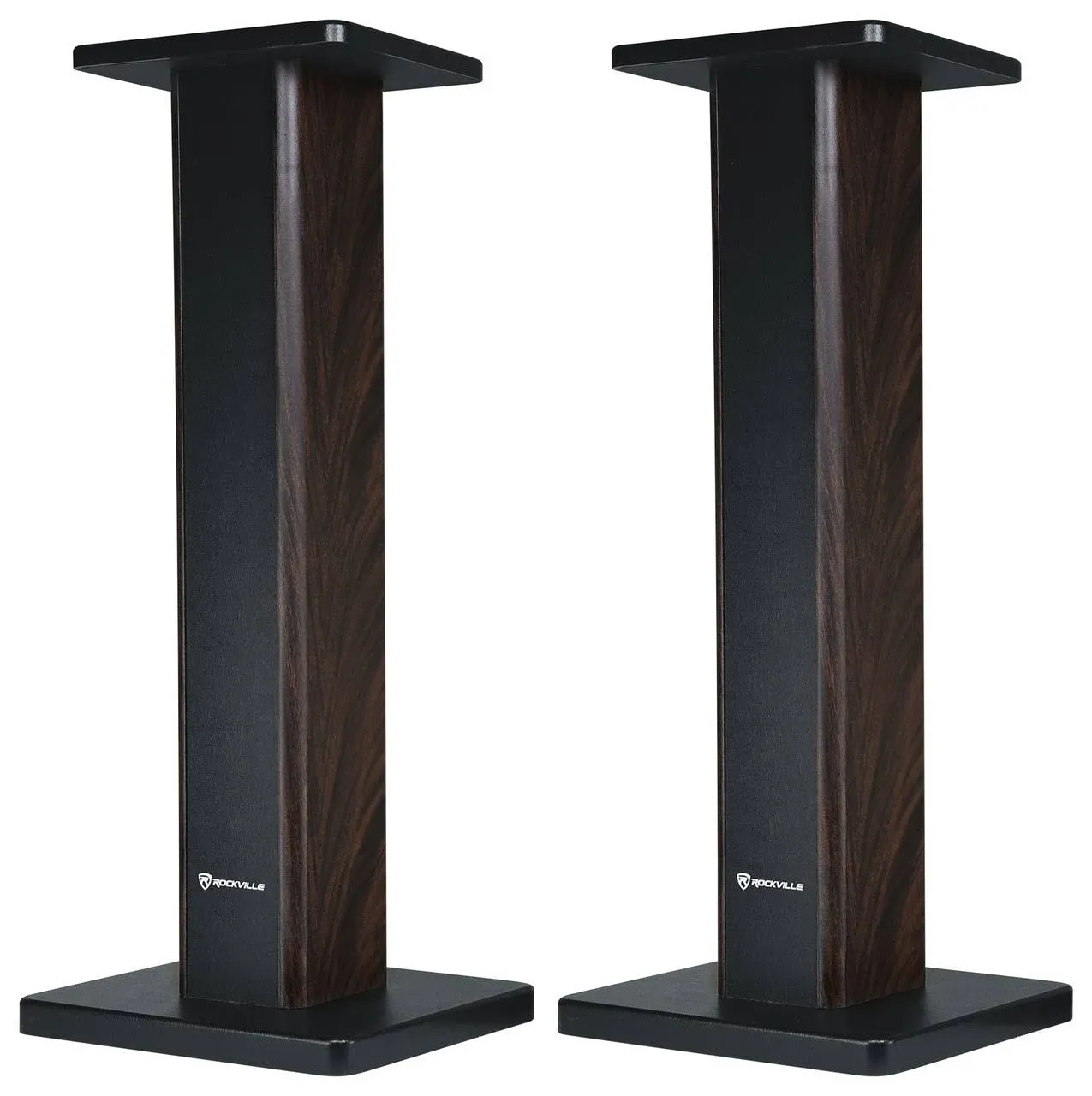 (2) 8” Dark Wood Bookshelf Speaker Stands For Yamaha NS-333 Bookshelf Speakers