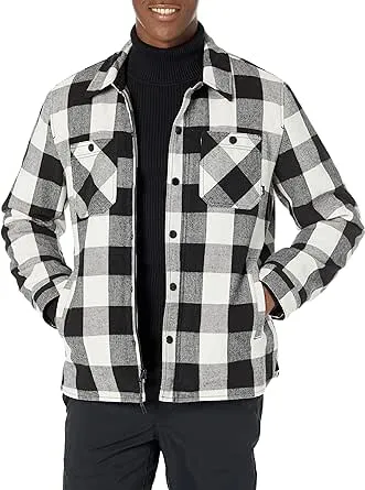 BASS OUTDOOR Men's Wool Blend Sherpa Lined Shacket