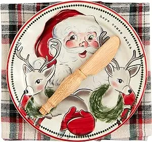 Mud Pie Vintage Santa Appetizer Set