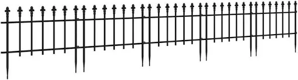 Outsunny Metal Decorative Garden Fence 9.2' x 17.25" 5 Pack Steel Fence Panels