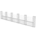 vidaXL Gabion Basket U-Shape Steel 224.4"x7.9"x39.4"