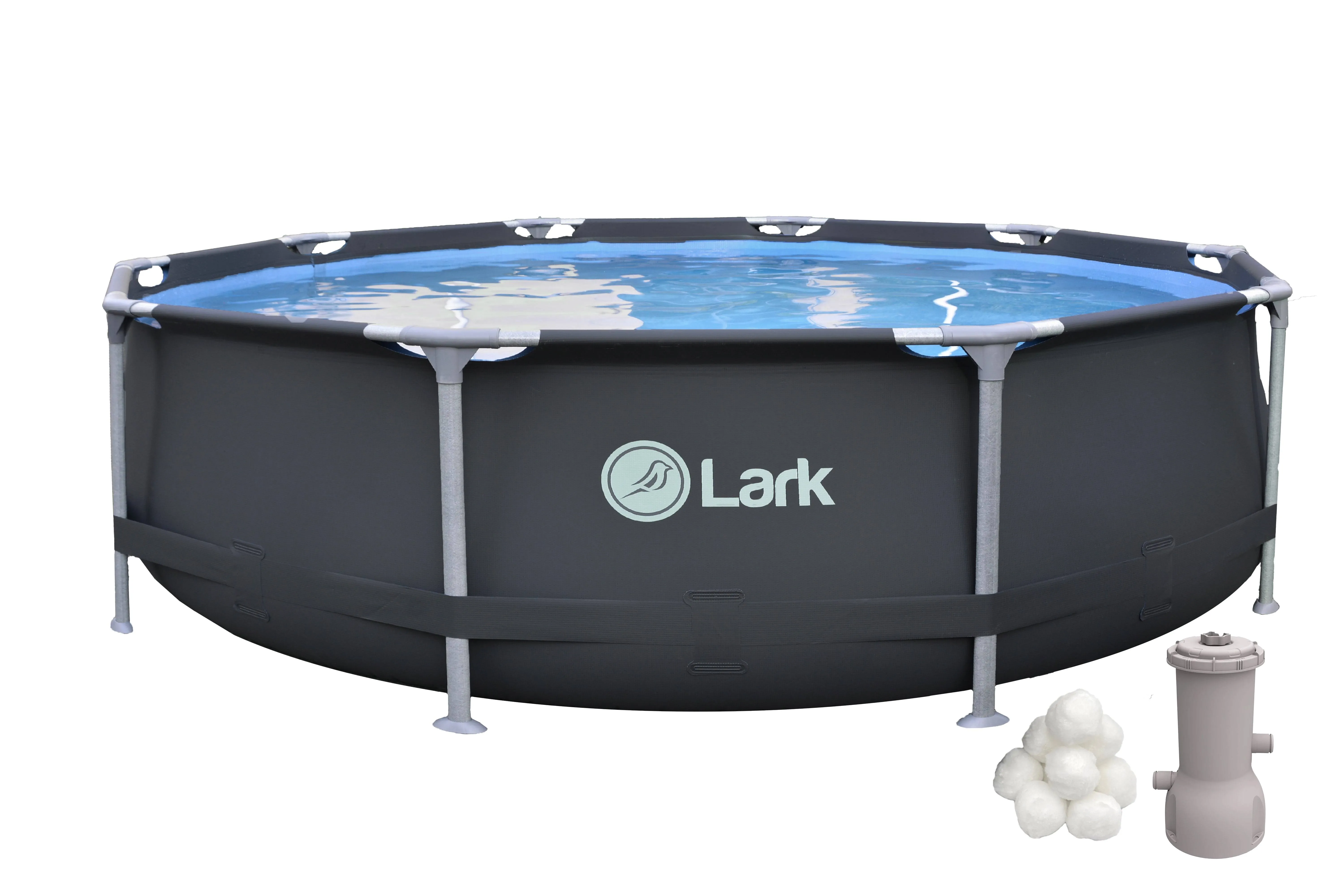 Lark Rustproof 10' ft. x 30" inch Fiberglass Frame Backyard Above Ground Swimming Pool with 530-Gallon Filtration Pump