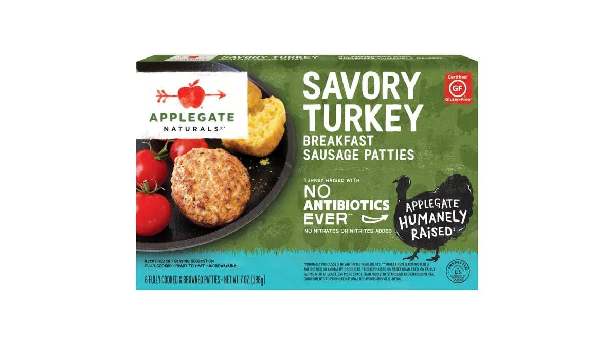 Applegate Savory Turkey Breakfast Sausage Patties (7 oz)