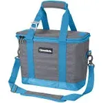 Tahoe 30 Can Collapsible Cooler Insulated Tote Bag with Shoulder Strap,Grey/Blu<wbr/>e