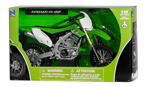 New Ray Die-Cast Kawasaki KX450F Motorcycle Replica, 1:12 SCALE, Green