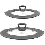 Set of 2 Vented Tempered Glass Universal Lid for Pot Pan Skillet with Heat Resis