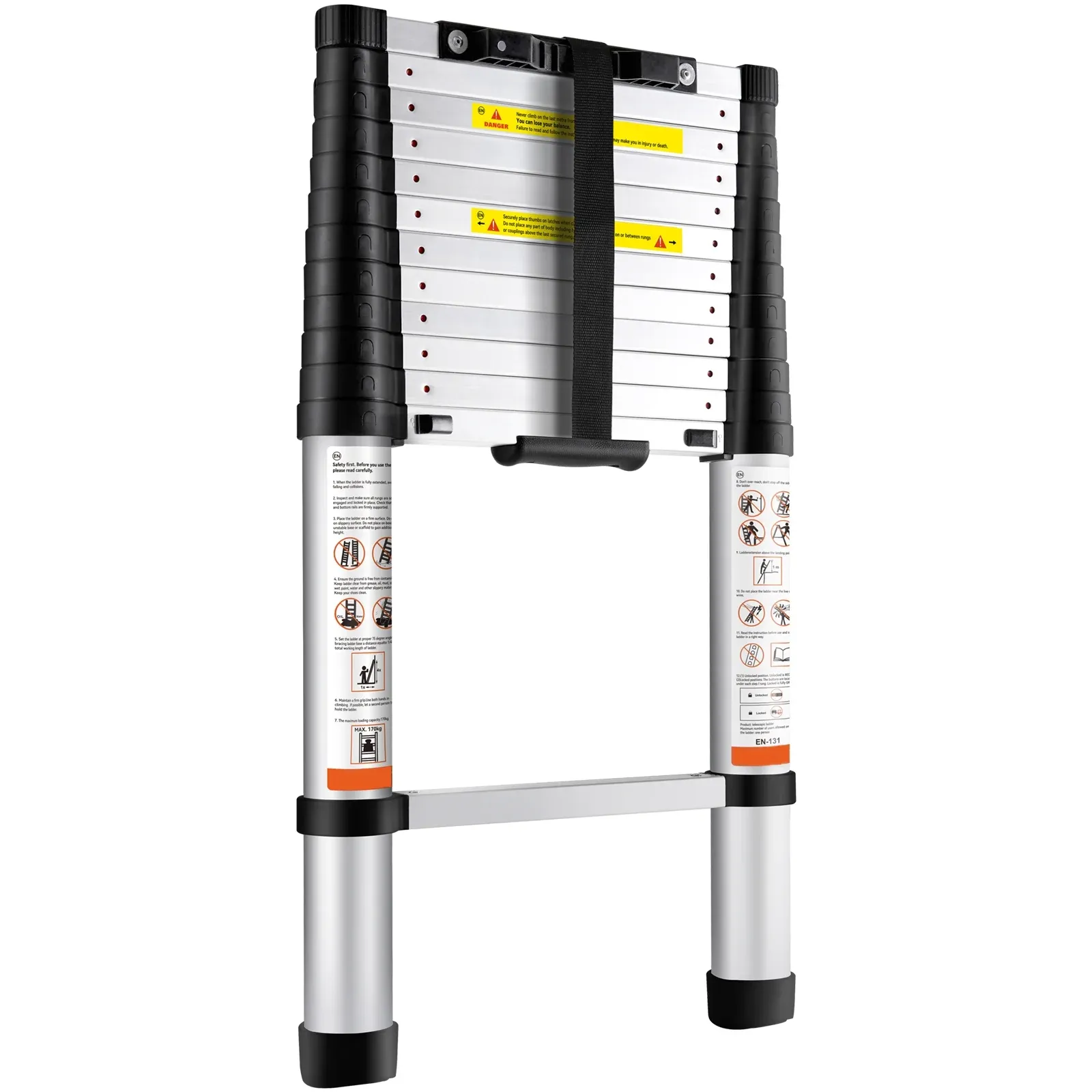 Aluminum Telescopic Extension Extendable Ladder Multi-Purpose Compact Ladder