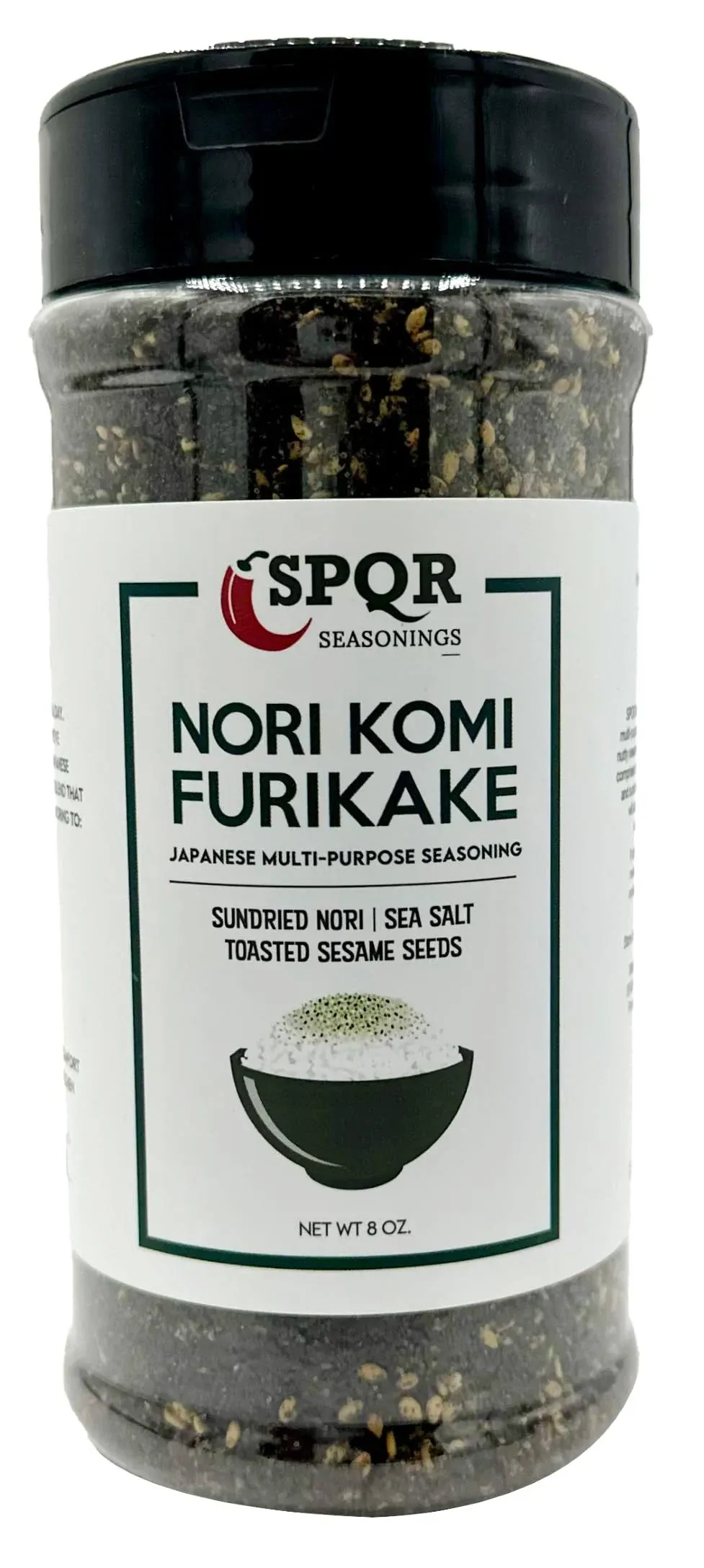 Nori Komi Furikake Multi-Purpose Rice Seasoning XL 8 oz. Jar Sugar Free by