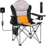 Heated Camping Chair, Heated Chair, Beach Chair, Folding Chair, Extra Wide & Thick Padding, Heavy Duty with Cooler - Set of 1