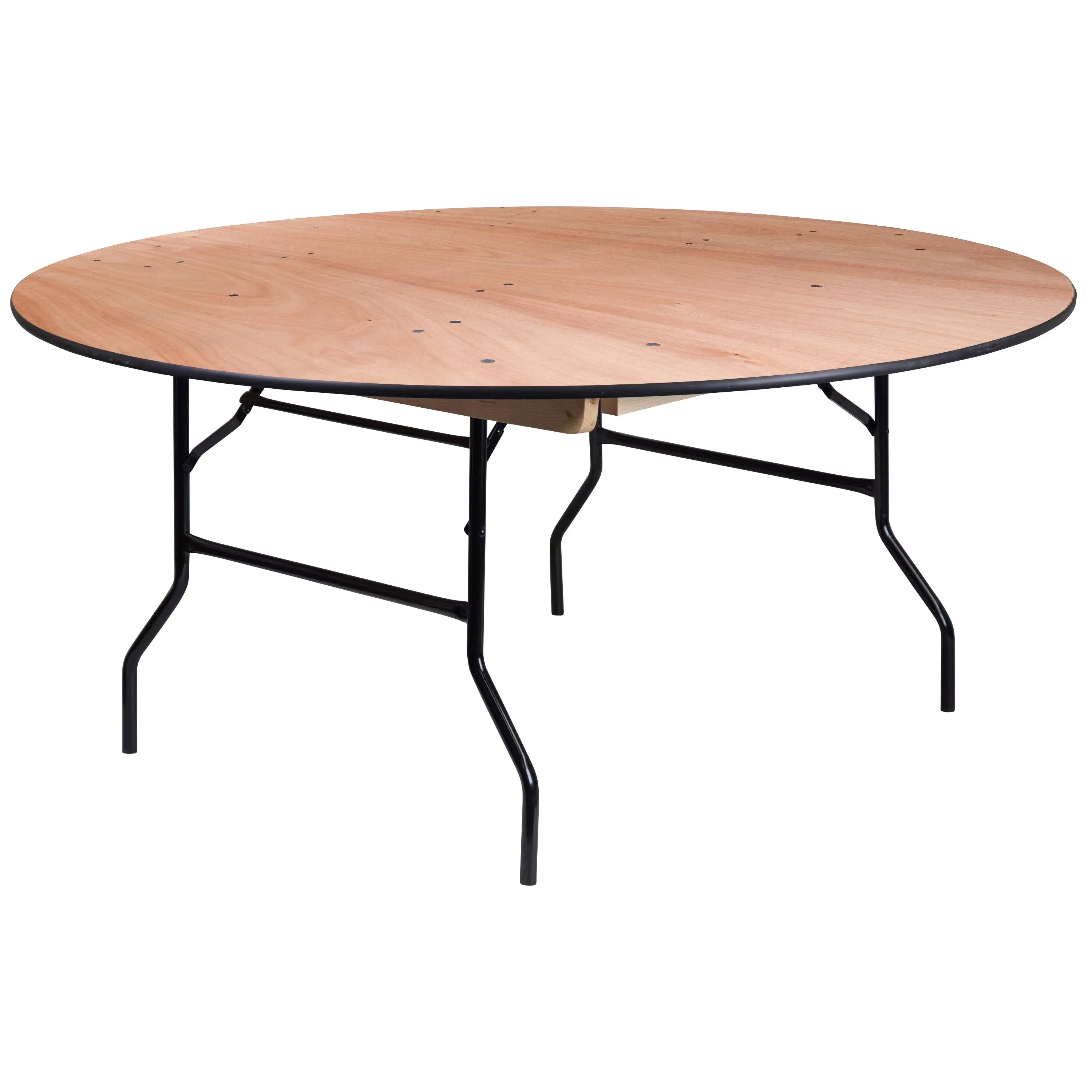 Flash Furniture Round Wood Folding Banquet Table with Clear Coated Finished Top