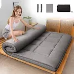 MAXYOYO Japanese Floor Mattress for Adults, 4" Thick Roll Up Floor Bed Futon Mattress Shikibuton, Dark Grey, Twin