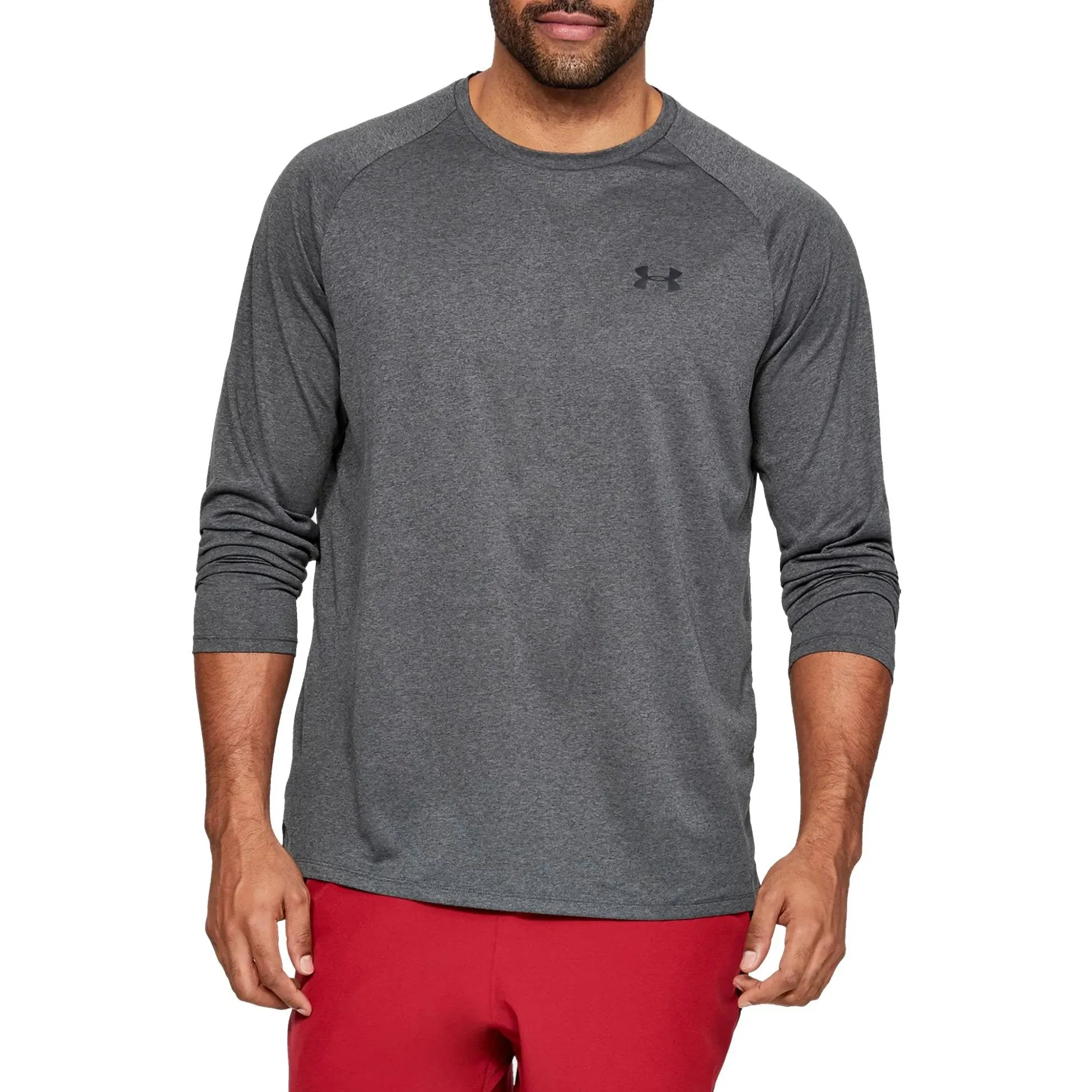 Under Armour Tech 2.0 Long-Sleeve Shirt - Men's Carbon Heather/Black, S