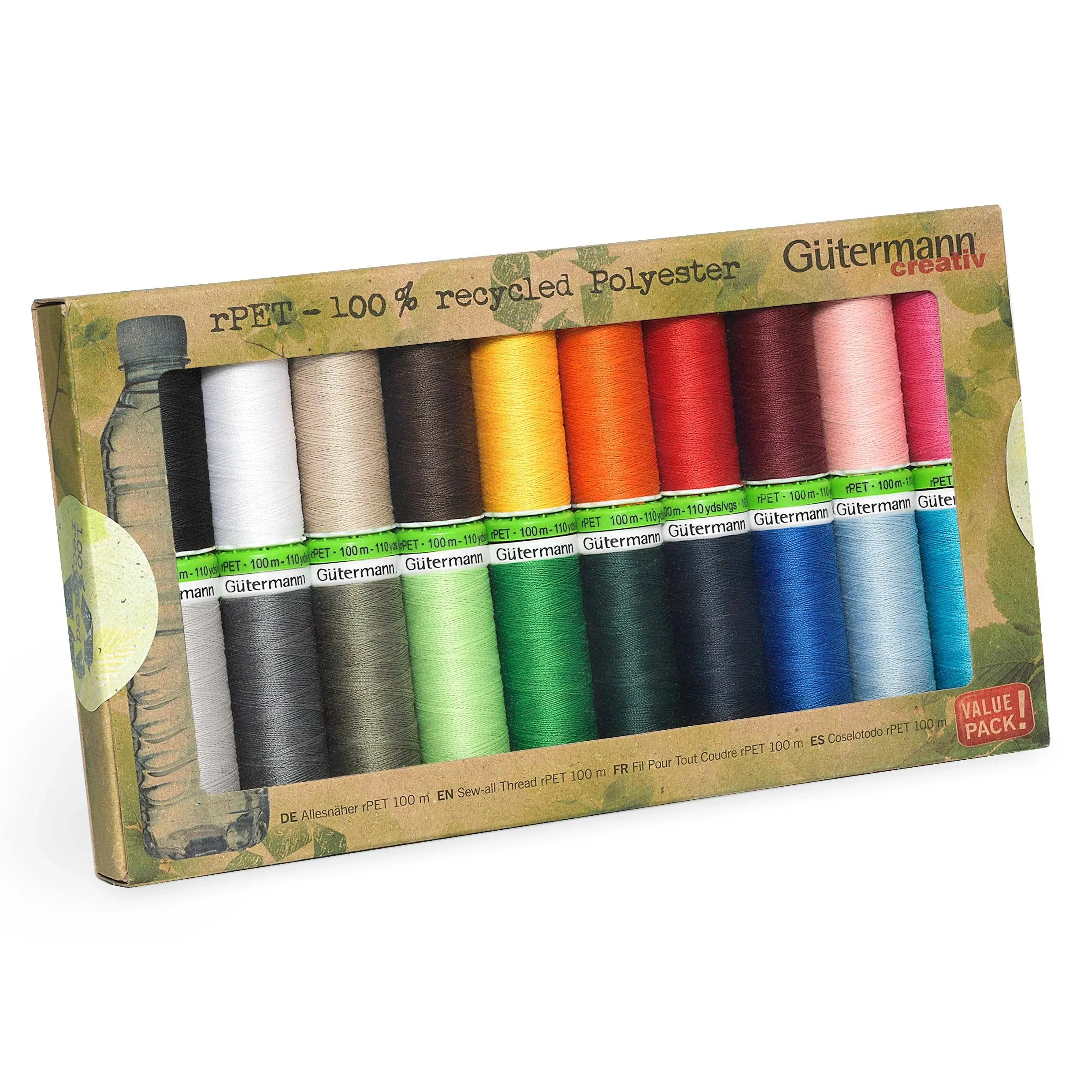 Gutermann Thread Set Sew All Recycled RPET 20 x 100m Assorted