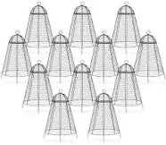 Garden Cloches for Plants Set of 12 Rustproof Chicken Wire Cloche Large 20"H x 12"D Plant Cages with Fine Mesh Plant Cloche Protector to Keep Deer