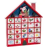 Kurt Adler C6300 Wooden Santa House Advent Calendar 16” New