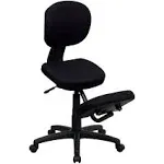 42" Black Ergonomic Kneeling Posture Task Office Chair with Back Seat by Christmas Central